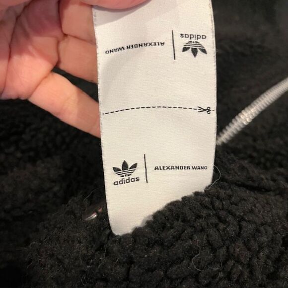 Adidas by Alexander Wang Reversible Bomber Jacket Sherpa Fleece Black Size XXS - Picture 6 of 12